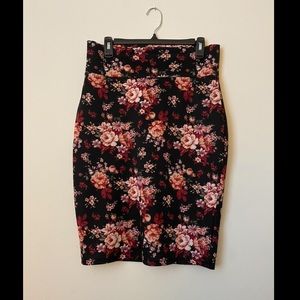No Comment | Floral Stretch Pencil Skirt